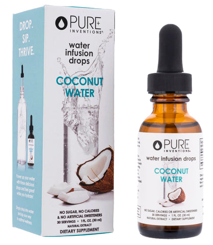 Pure Inventions - Water Infusion Drops - Coconut Water, 30 servings, 1oz Bottle (Package May Vary)