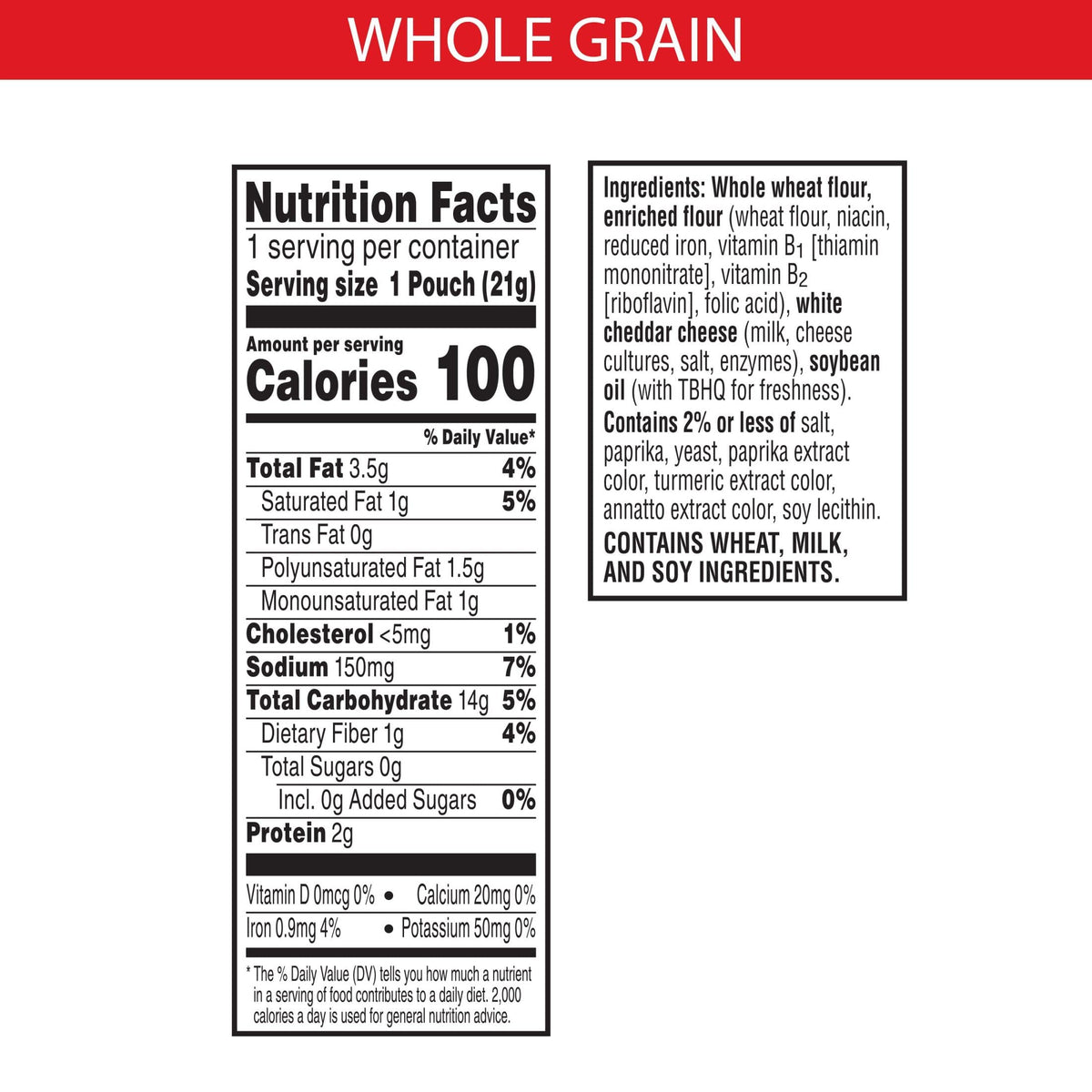 Cheez-It Baked Snack Cheese Crackers, made with 9g Whole Grain, .75oz (175 count)
