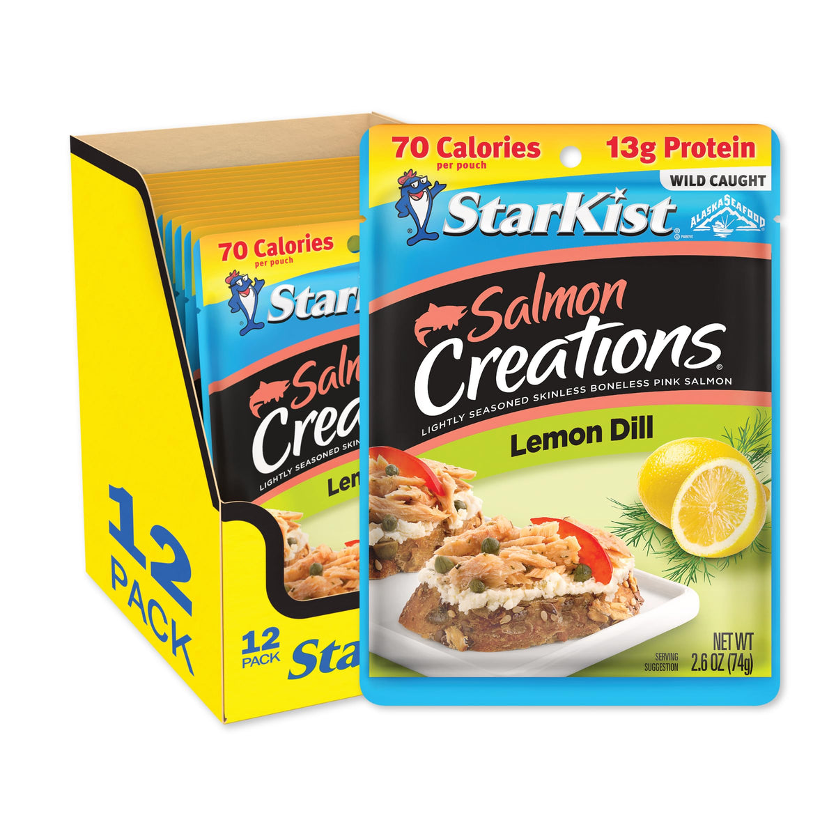 StarKist Salmon Creations Lemon Dill - 2.6 oz Pouch (Pack of 12) (Packaging May Vary)