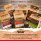 Lucky Beef Jerky DIY Jerky Seasoning and Cure Kits - Variety Pack with Six Flavors | Make Your Own with Sweet and Spicy  Peppered  Red Pepper  Teriyaki  BBQ  and Original- Season 120lbs of Meat
