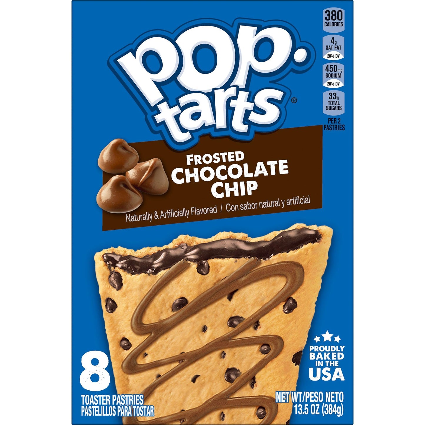Pop-Tarts Toaster Pastries, Breakfast Foods, Kids Snacks, Frosted Chocolate Chip (96 Pop-Tarts)