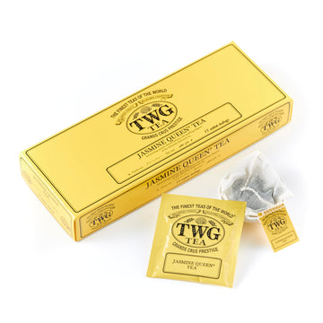 Twg Tea | Jasmine Queen Tea | Green Tea | Sweet Lemon & Rose | 15 Hand Sewn Cotton Teabags | Gift Set