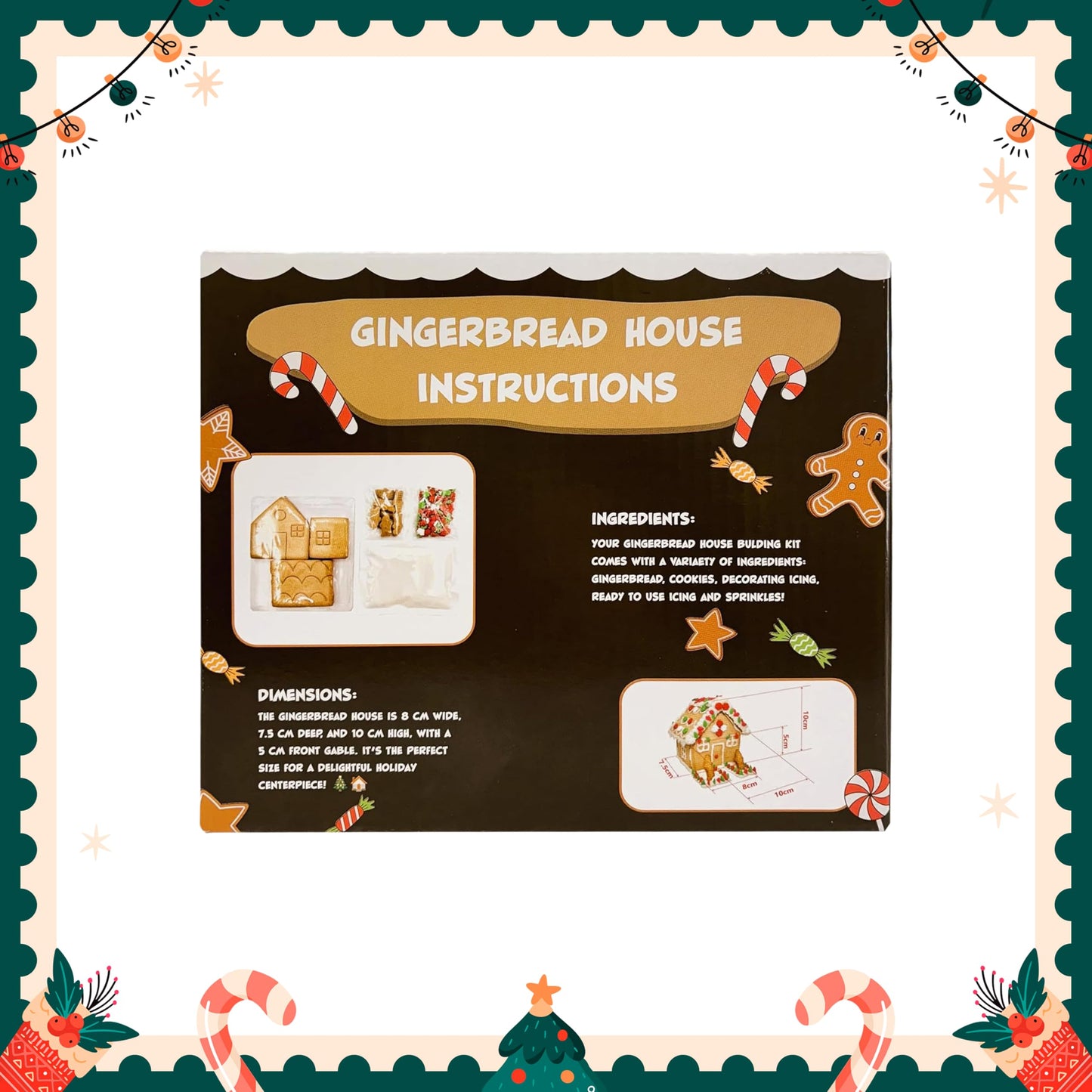 Sarahs Candy Factory Gingerbread Cookie House Kit - 12.75 Oz - Ready to Decorate - Medium Size - Model CF-B0DNG1DK84-09/10/25---2