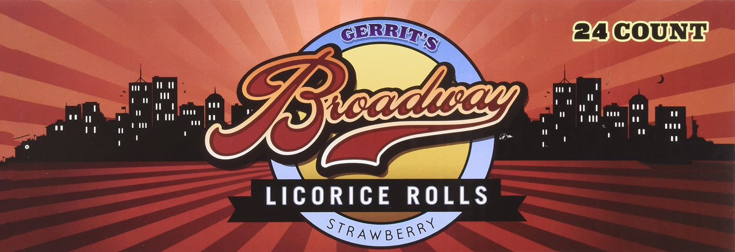 Gerrit'S Broadway Licorice Rolls Strawberry 24 Count