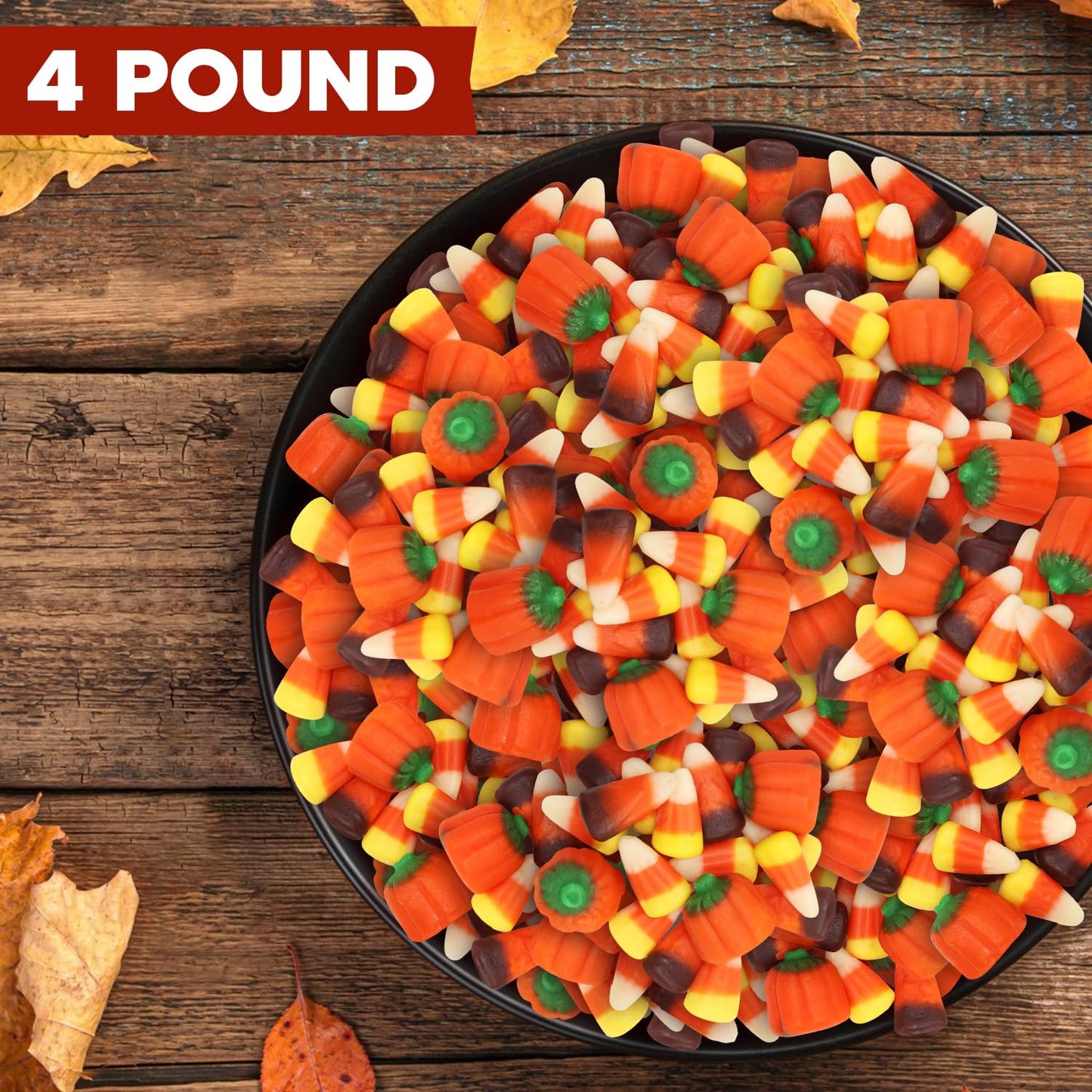 Bulk Autumn Mix Candy 4 Pound Bag - Assorted Fall Flavors  Classic & Harvest Candy Corn  Pumpkin Shaped Halloween Candies Variety For Halloween Parties  Buffets and