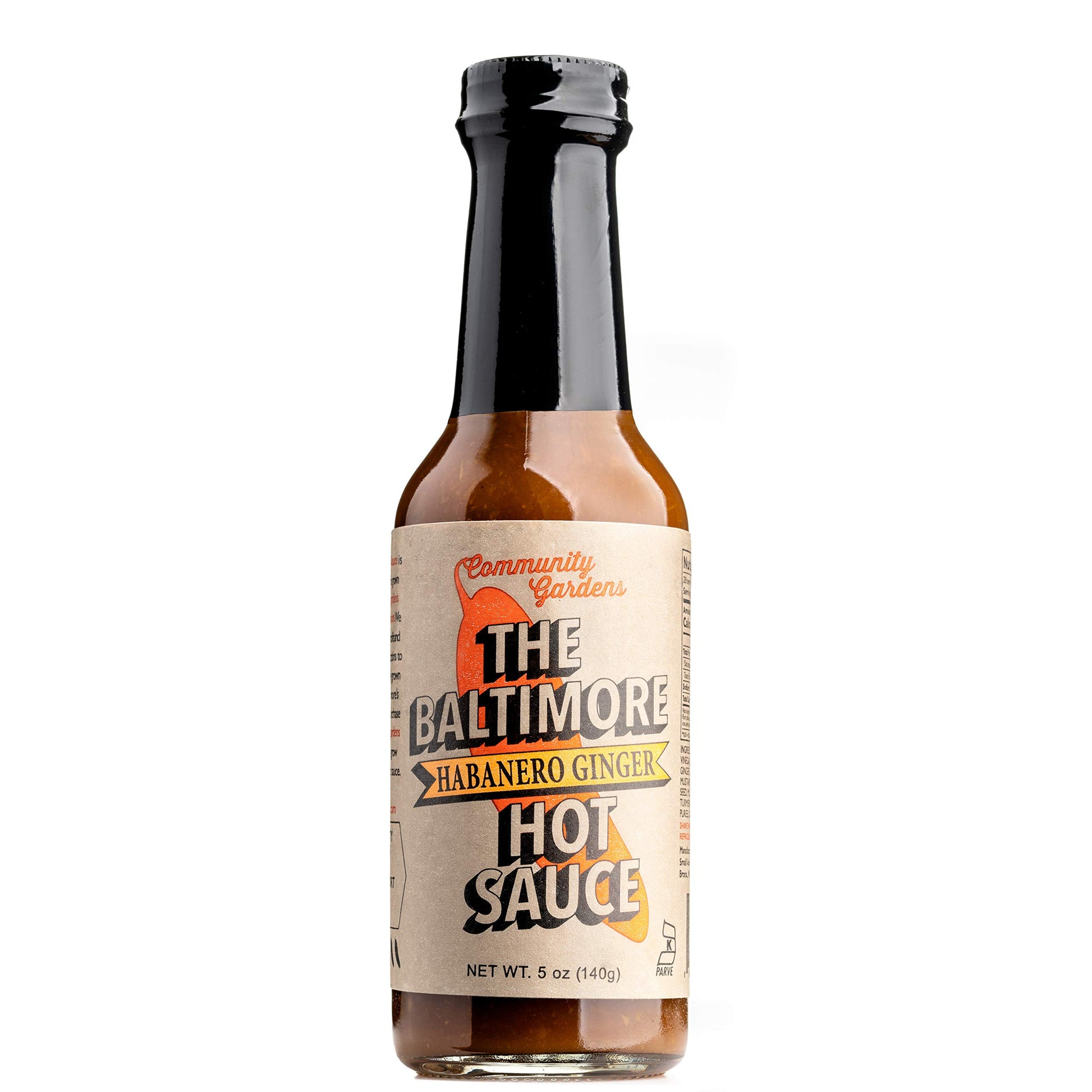 Small Axe Peppers The Baltimore Habanero Ginger Hot Sauce, 5 oz- All Natural, Kosher, non-GMO, Community Garden Grown Habanero p