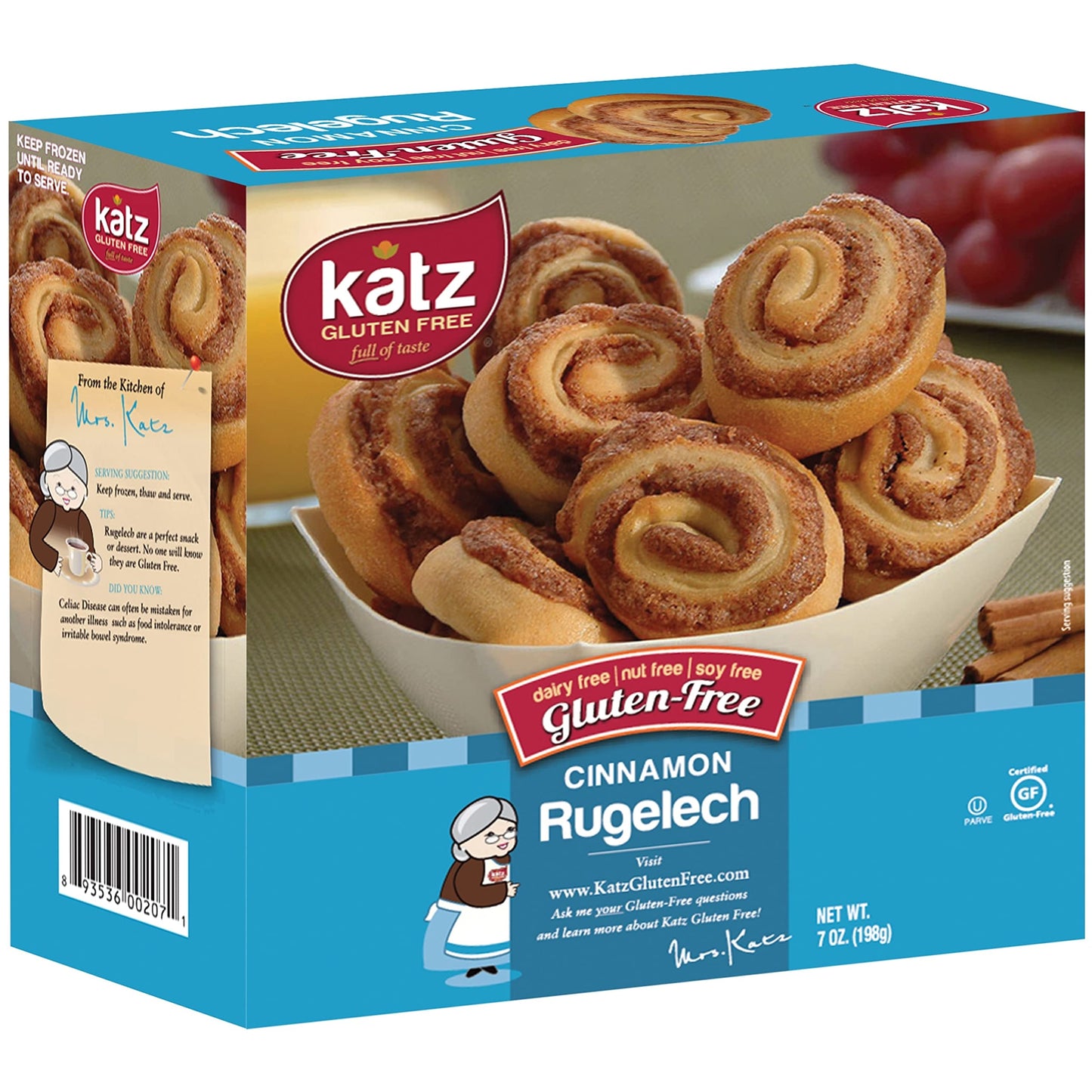 Katz Gluten Free Cinnamon Rugelach Mini Glazed Cinnamon Buns | Gluten Free, Dairy Free, Soy Free, Nut Free | Kosher (1 Pack of 8