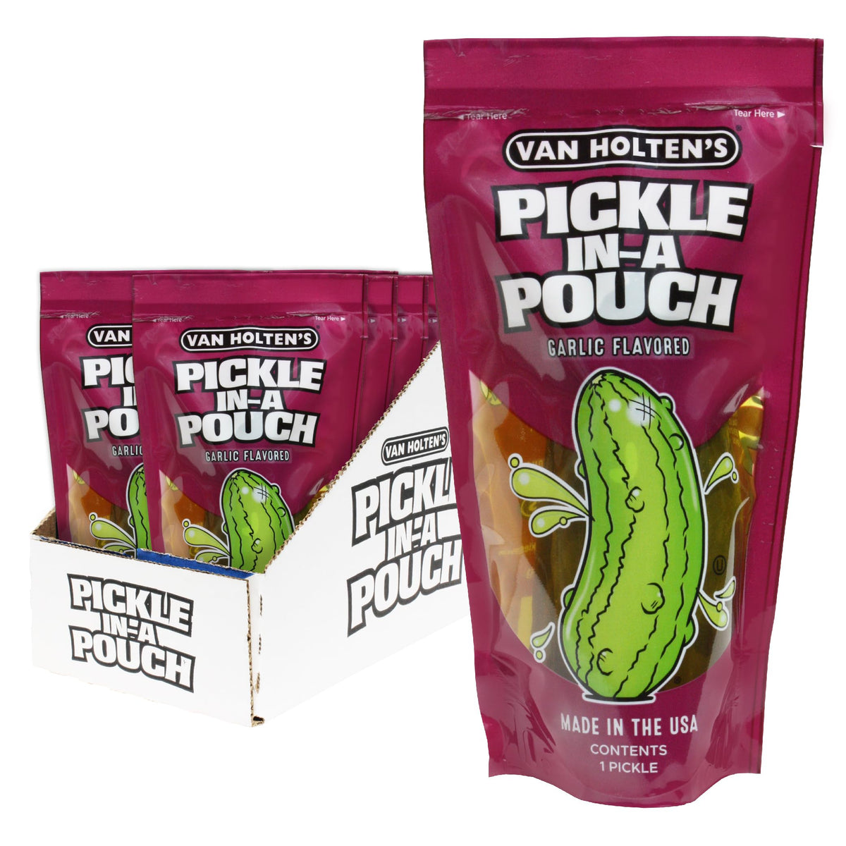 Van Holten'S Pickles - Jumbo Kosher Garlic Pickle-In-A-Pouch - 12 Pack