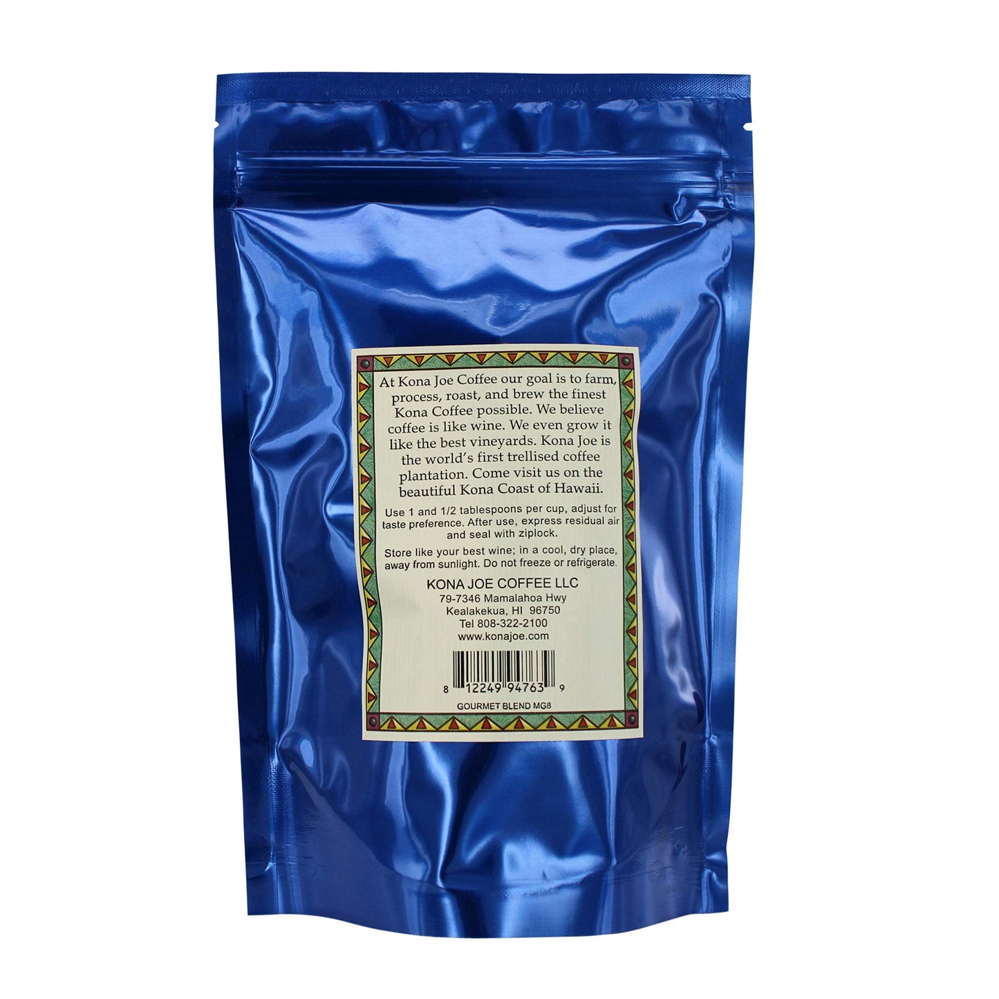 Kona Joe Gourmet Coffee Blend, Dark Roast Ground Coffee, 8 oz