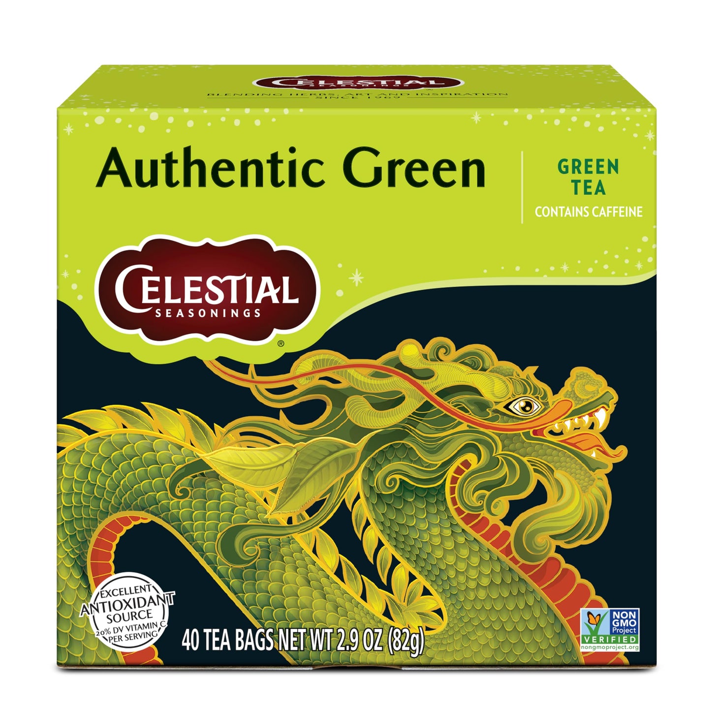 Celestial Seasonings Authentic Green Tea - 40 Count (Pack of 1)