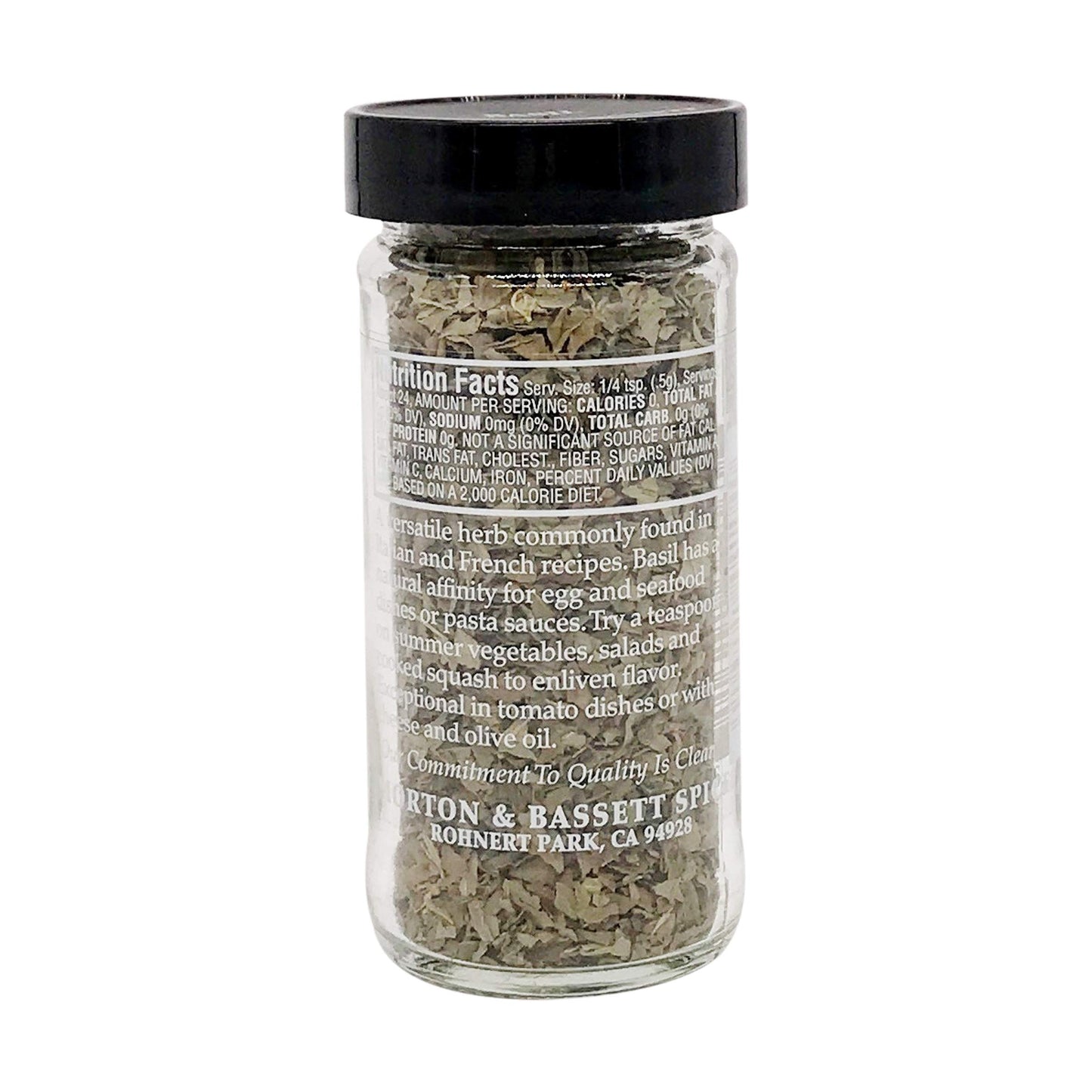 Morton & Bassett Basil, 4 Ounce Jar, Model 00022097, Ideal for Cooking and Seasoning
