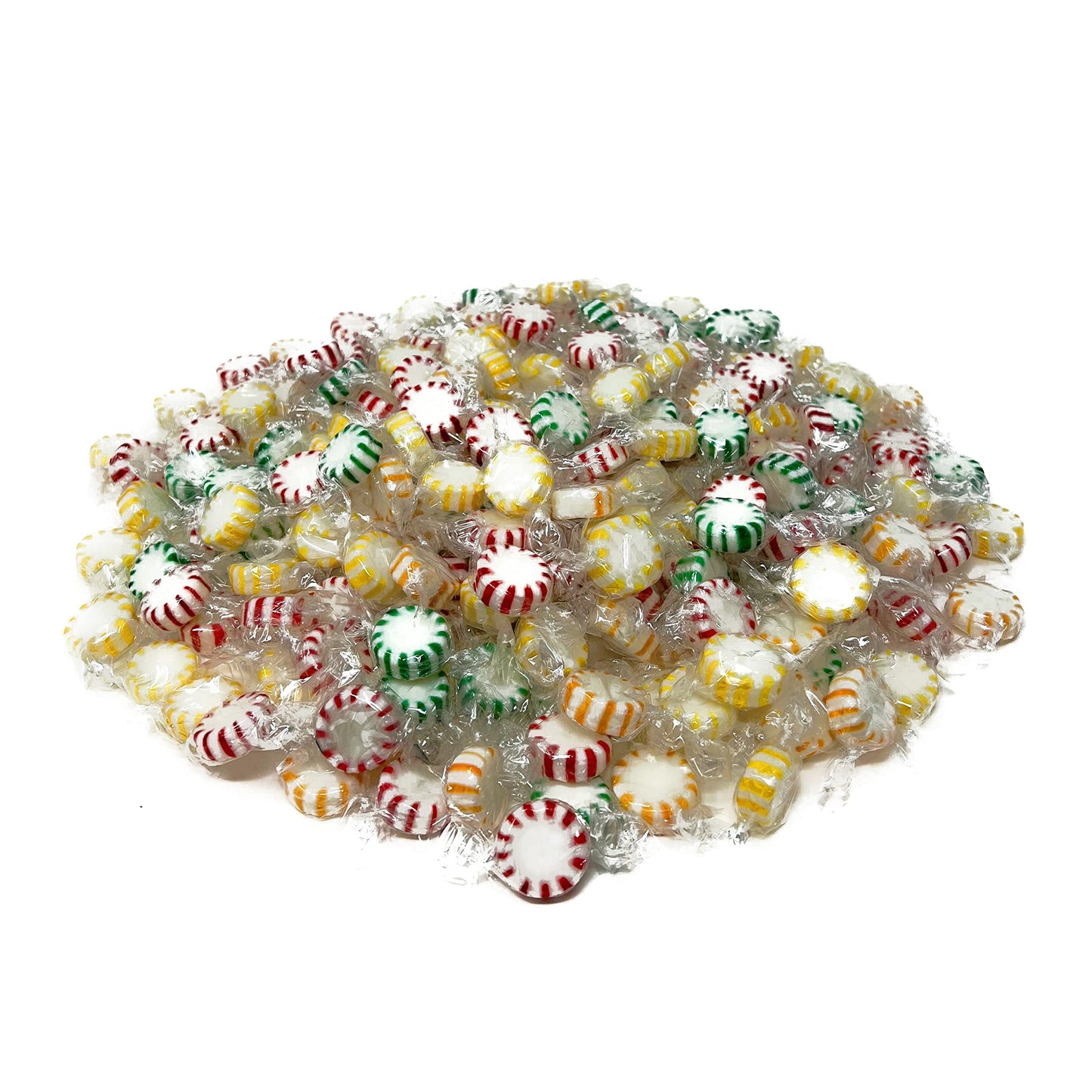 Assortit Fruit Flavored Starlight Hard Candy - Assorted Flavors - 3 lbs - Individually Wrapped - Red, Yellow, Green, Orange, White