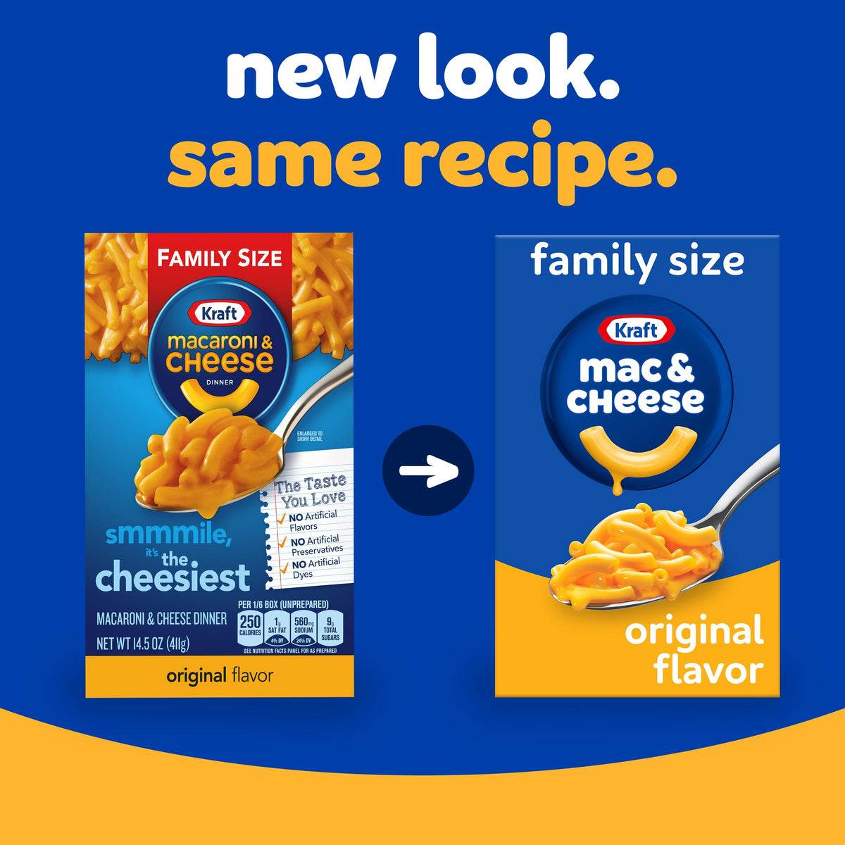Kraft Original Mac & Cheese Macaroni and Cheese Dinner Family Size, 14.5 oz Box