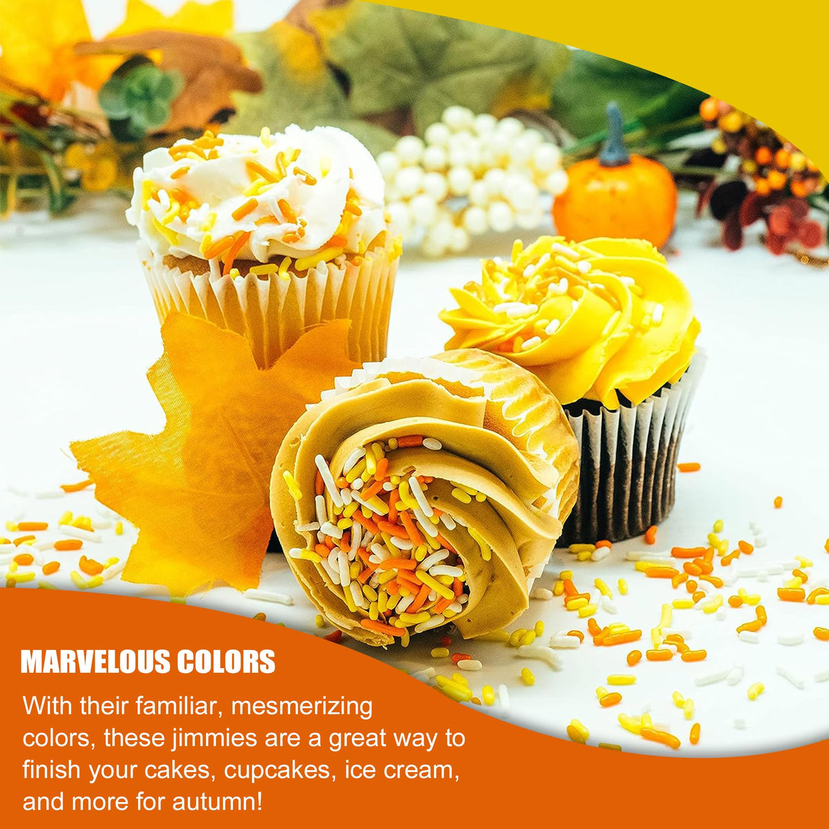 Sprinkle Me This Edible Confetti Sprinkles - Harvest Candy Corn Blend - 8 Oz - Yellow, Orange, White