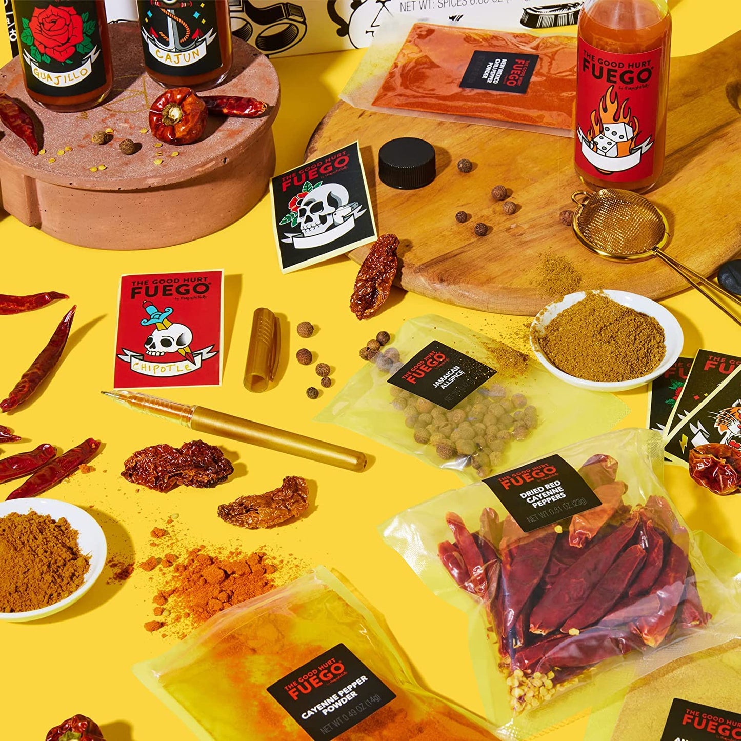 Thoughtfully DIY Hot Sauce Set, 24 Piece, Includes 5 Pepper Varieties, Red