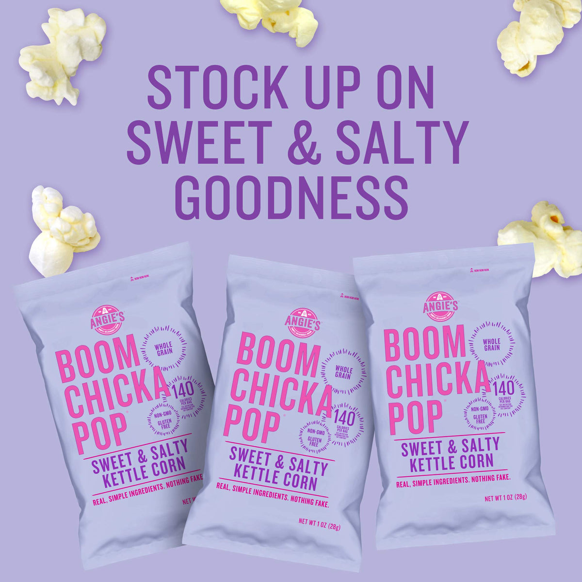 Angie'S Boomchickapop Sweet & Salty Kettle Corn Popcorn, 1 Oz