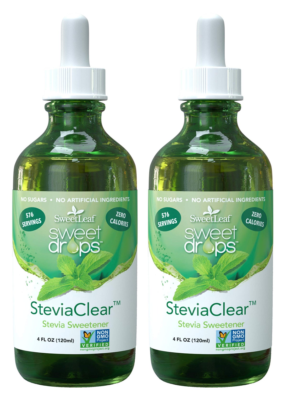 SweetLeaf SteviaClear Sweetener, 4 oz Bottle, Pack of 2, Zero Calorie Sugar Substitute