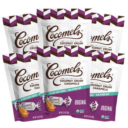 Cocomels Original Coconut Milk Caramels, 3.5 oz, 6 Pack, Dairy Free, Vegan, Organic