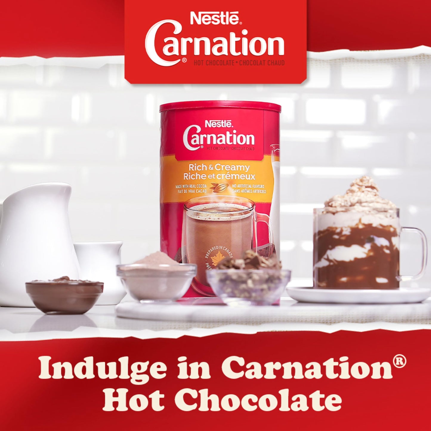 CARNATION Nestle Rich and Creamy Hot Chocolate, 1.7kg/3.7lbs, Canister, Imported from Canada)
