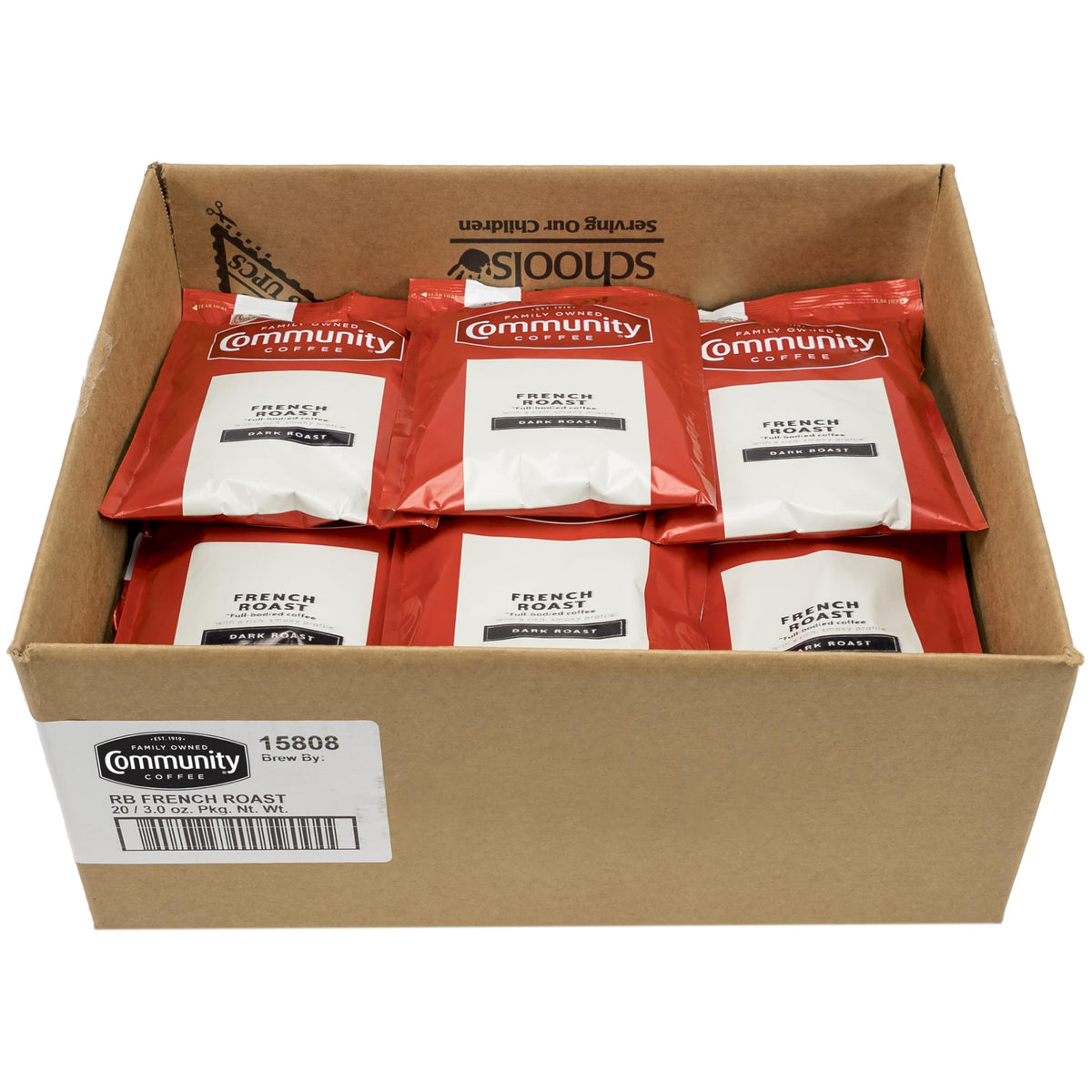 Community Coffee French Roast, Dark Roast Pre-Measured Coffee Packs, 3.0 Ounce Each (Box Of 20)