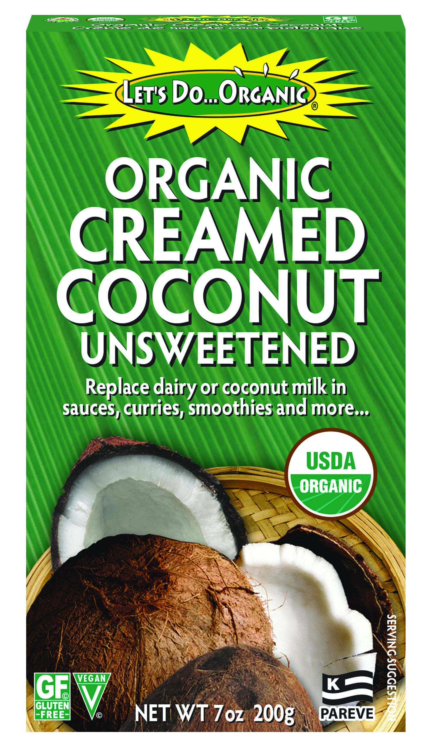 Lets Do Organic Creamed Coconut, 7 Ounce Box (Pack of 6)