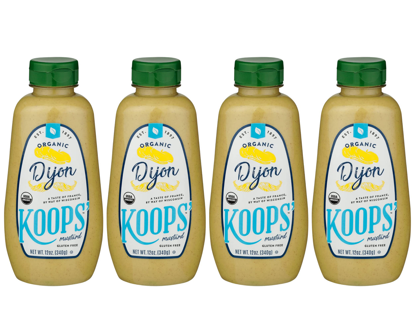 Koops Organic Dijon Mustard - Dijon Seasoning, Gluten-Free, Kosher, Non-GMO, USDA Certified Organic Mustard Sauce, Made in the 