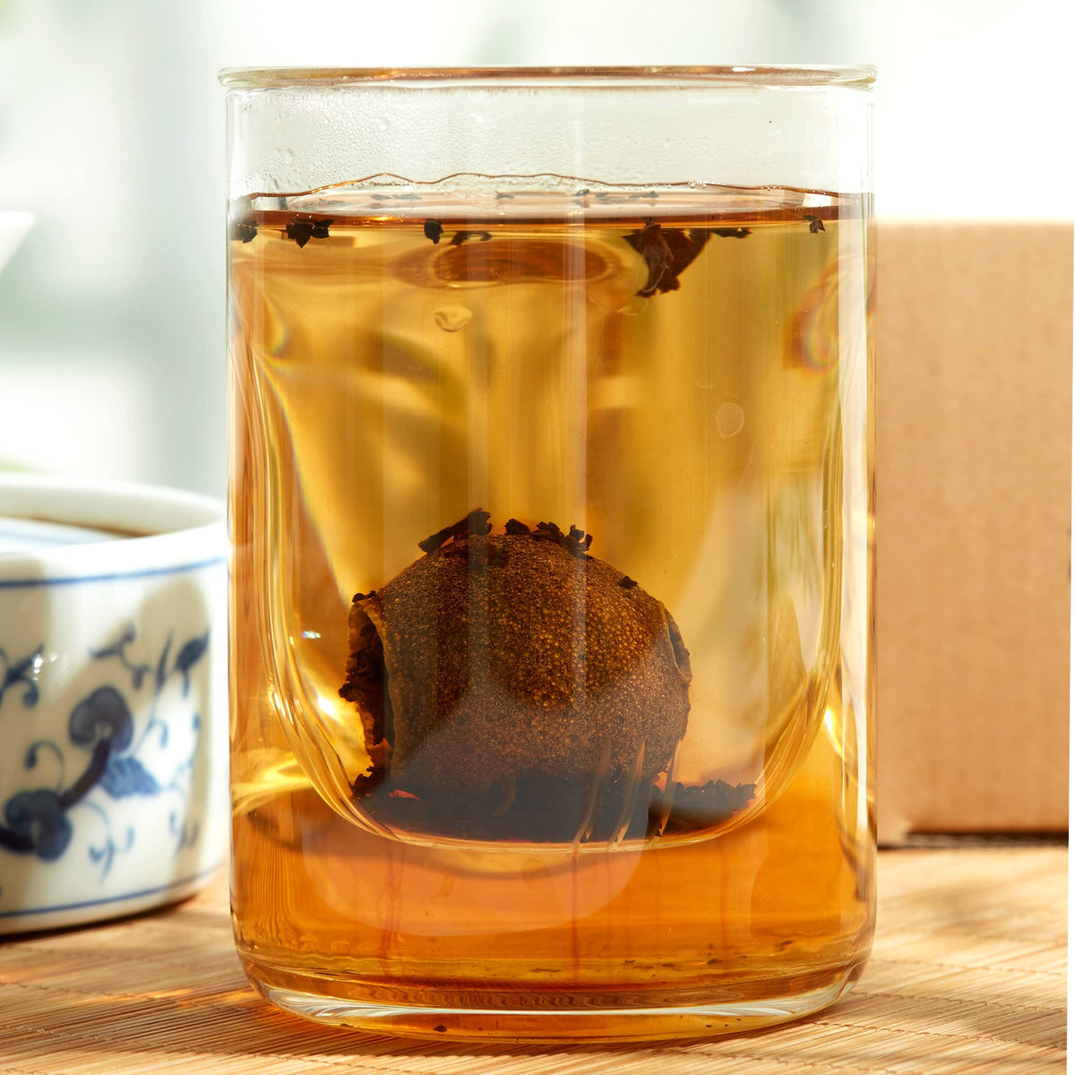 Chawuwarmsun [A] Mini-Citrus Ripe Pu Erh Tea,4.5Oz(130G),Fragrant Citrus Aroma With Puer Smooth,Origin Of China