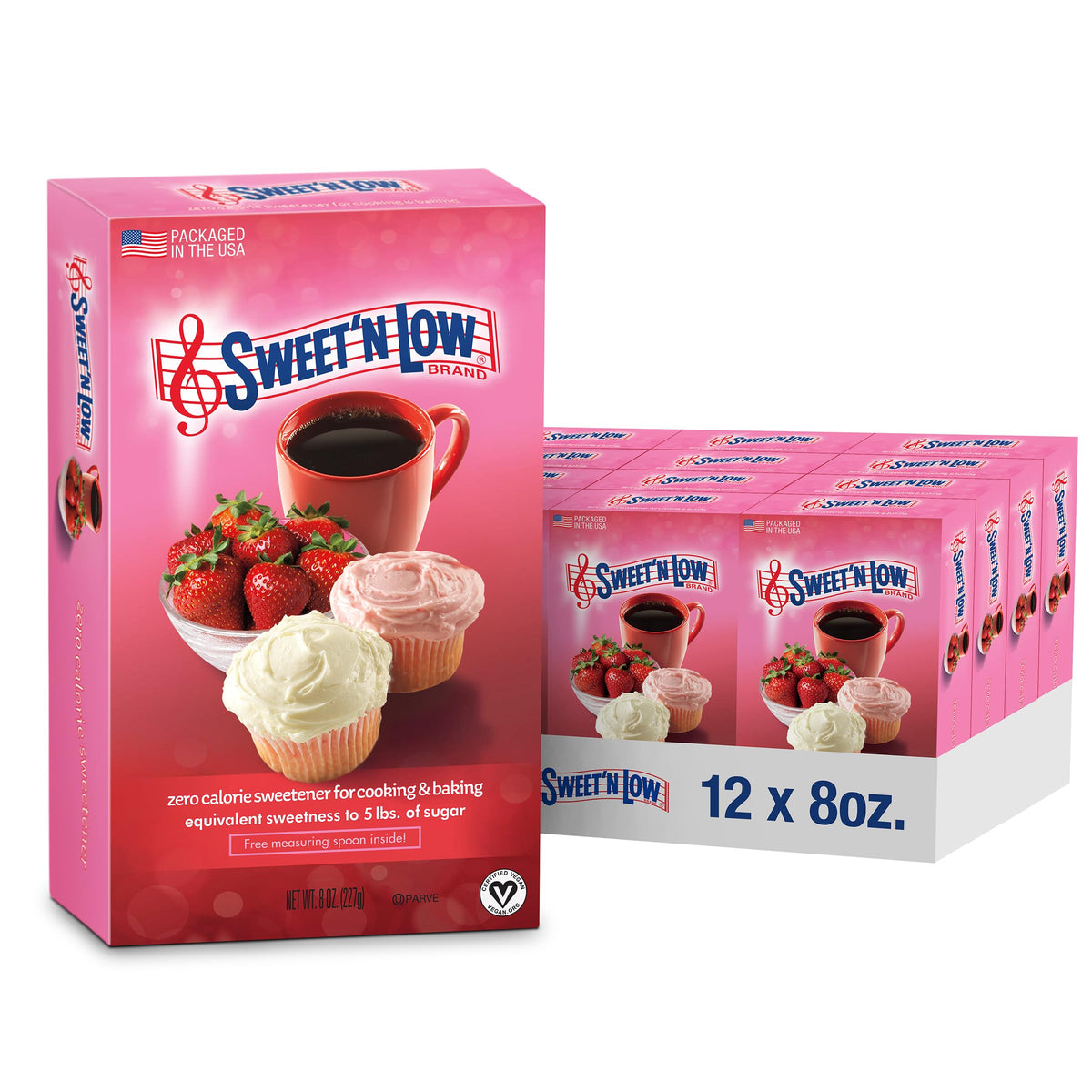 Sweet'N Low Zero Calorie Bulk Sweetener, 8 Oz. Box, 12 Pack, Granulated Sugar Substitute For Baking, Coffee, Tea And More, Koshe