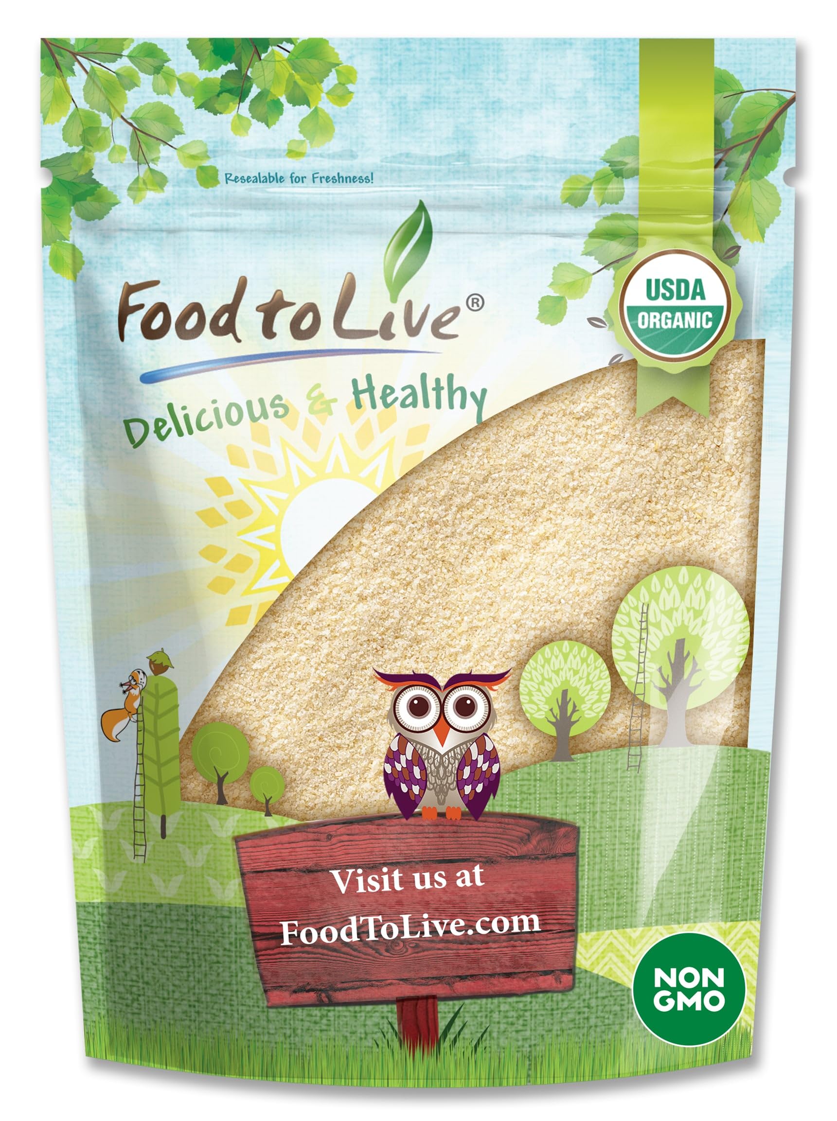 Food to Live Organic Italian Semolina Flour, 8 Ounces - Premium Durum Wheat, Perfect for Pasta and Pizza Dough, Ideal for Authen