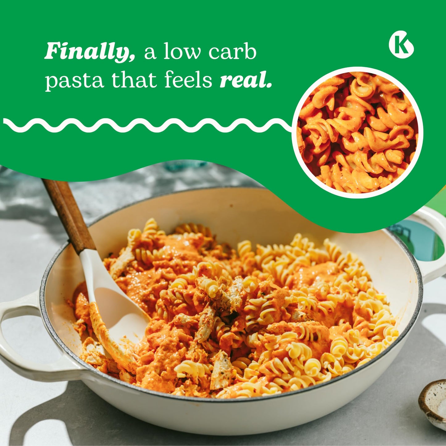 Kaizen Low Carb Keto Pasta Fusilli - High Protein (20g), Gluten-Free, Keto-Friendly (6g Net), Plant-Based Lupini Noodles made w/