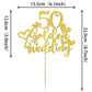 1 Pcs 50Th Wedding Anniversary Cake Topper Gold Glitter Heart 50 Golden Wedding Cake Pick Decoration For Cheers To 50 Years Happ