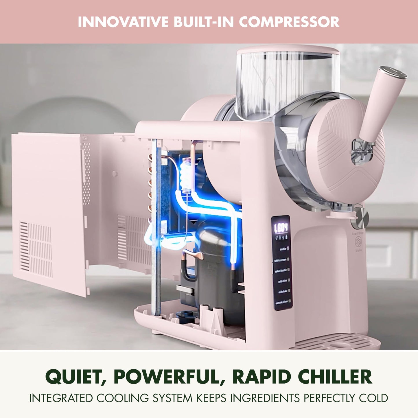 GreenPan Frost Ice Cream Machine & Frozen Drink Maker, Soft Serve, Slushie, Milkshakes & Cocktails, No Freezer Needed, 15-in-1,