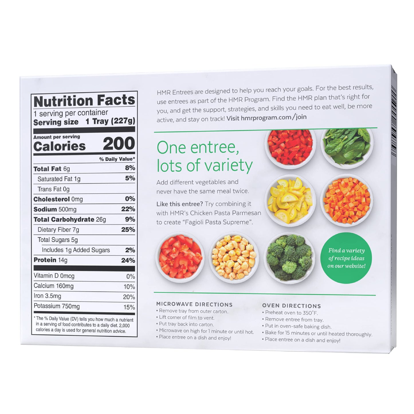 HMR Pasta Fagioli Entr  e | Pre-packaged Lunch or Dinner to Support Weight Loss | Ready to Eat | Vegetarian | 14g of Protein | L