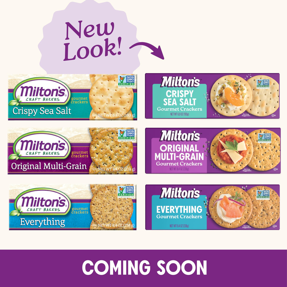 Milton'S Craft Bakers Gourmet Crackers Variety Bundle (Multi-Grain, Everything, Crispy Sea Salt) - Non-Gmo Project Verified, All