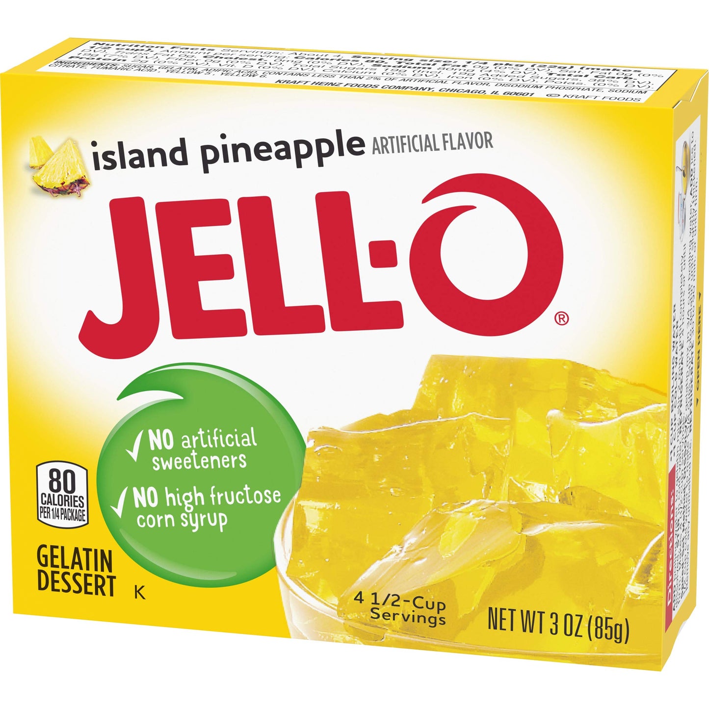 Jell-O Island Pineapple Gelatin Mix - Pack of 6, 3 Ounce Boxes, No Color