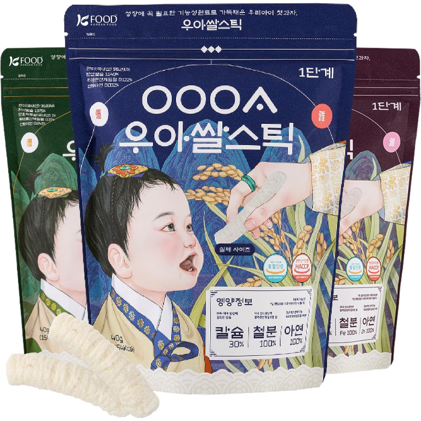 K FOOD BROWN RICE STICK Snack, No Additives, No Sugar, 40g*3Pack, Healthy Snack for Baby & Toddler
