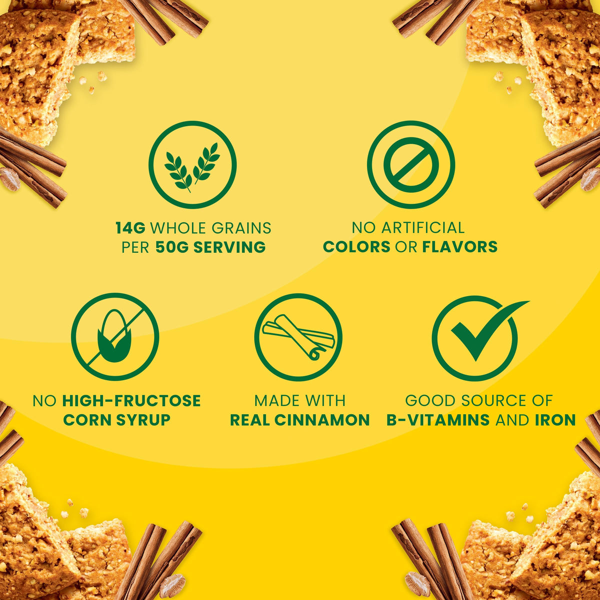 Belvita Soft Baked Cinnamon Oat Breakfast Biscuits, Chewy Breakfast Bars, 5 Packs (1 Biscuit Per Pack)