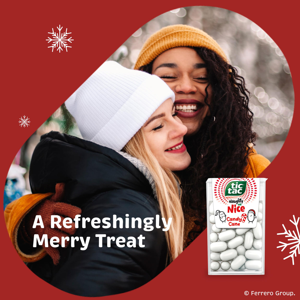 Tic Tac Naughty or Nice Candy Cane Mints, Hard Peppermint Mints, Stocking Stuffer, 12 pack of 0.84 oz each
