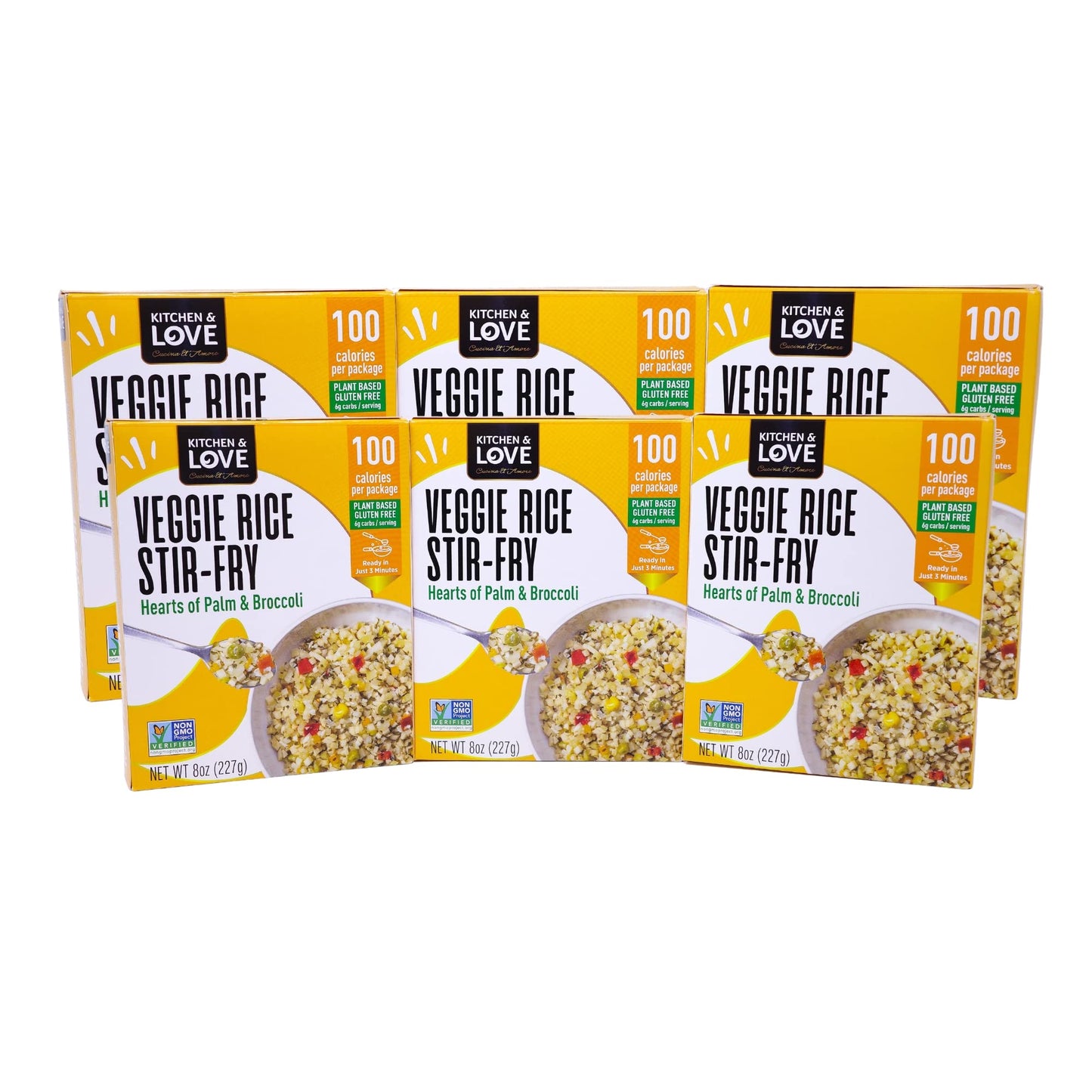 Kitchen & Love Veggie Rice Stir Fry, Low Carb, Gluten Free, 8 Oz (Pack of 6)