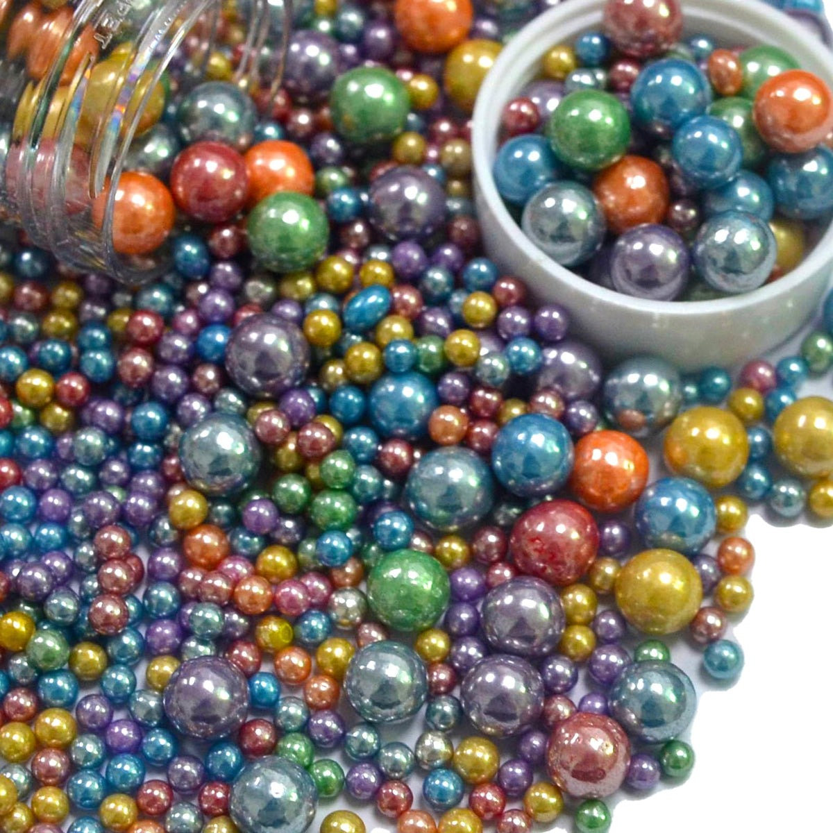 Rainbow Sprinkles Edible Sugar Pearls Sprinkles For Cake Decorating Cupcake Cookie Baking Cake Topper Decorations Wedding Hallow