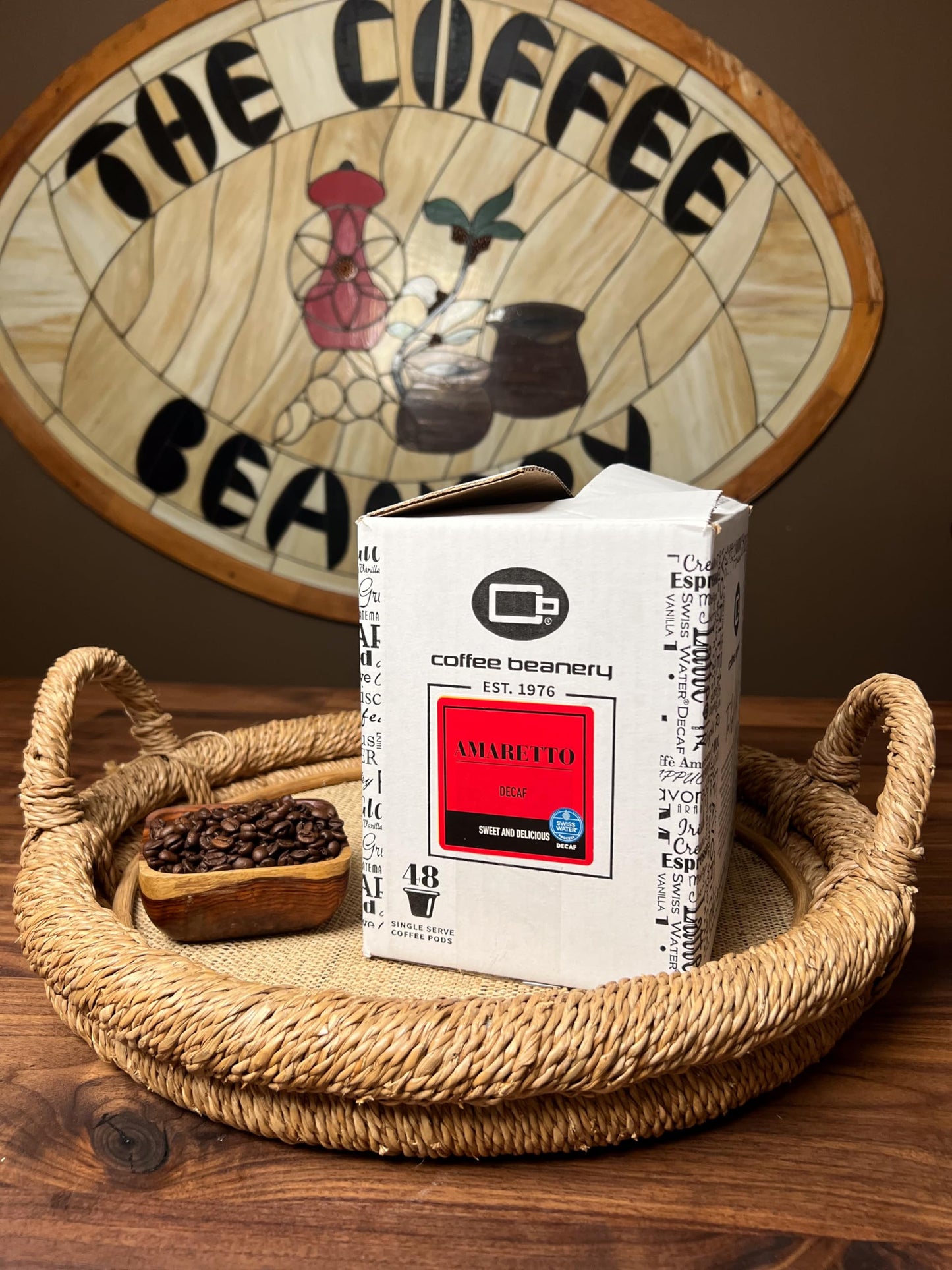 Coffee Beanery Amaretto Decaf Coffee Pods - Medium Roast, 96 Count Pack