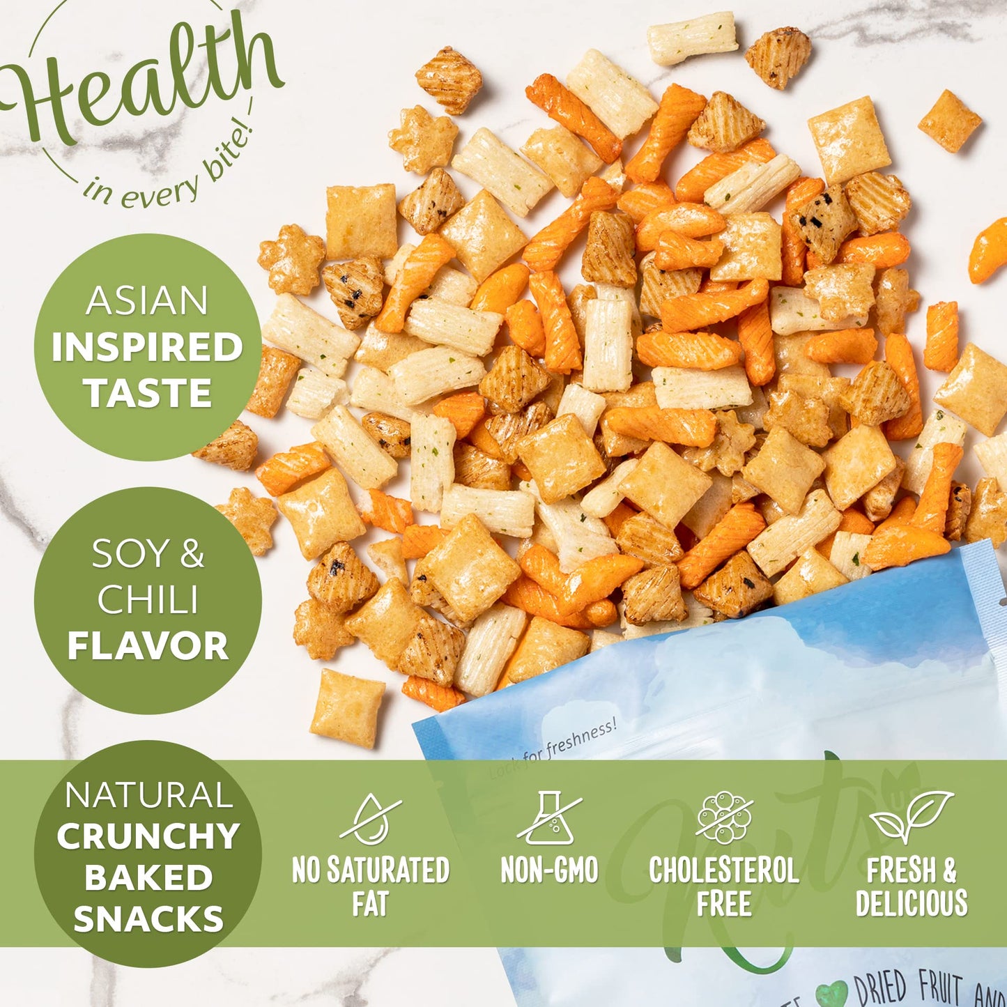 NUTS - U.S. Oriental Rice  ers, Crunchy & Spicy, No Artificial Colors, Non-GMO, 16 Ounce Resealable Bag