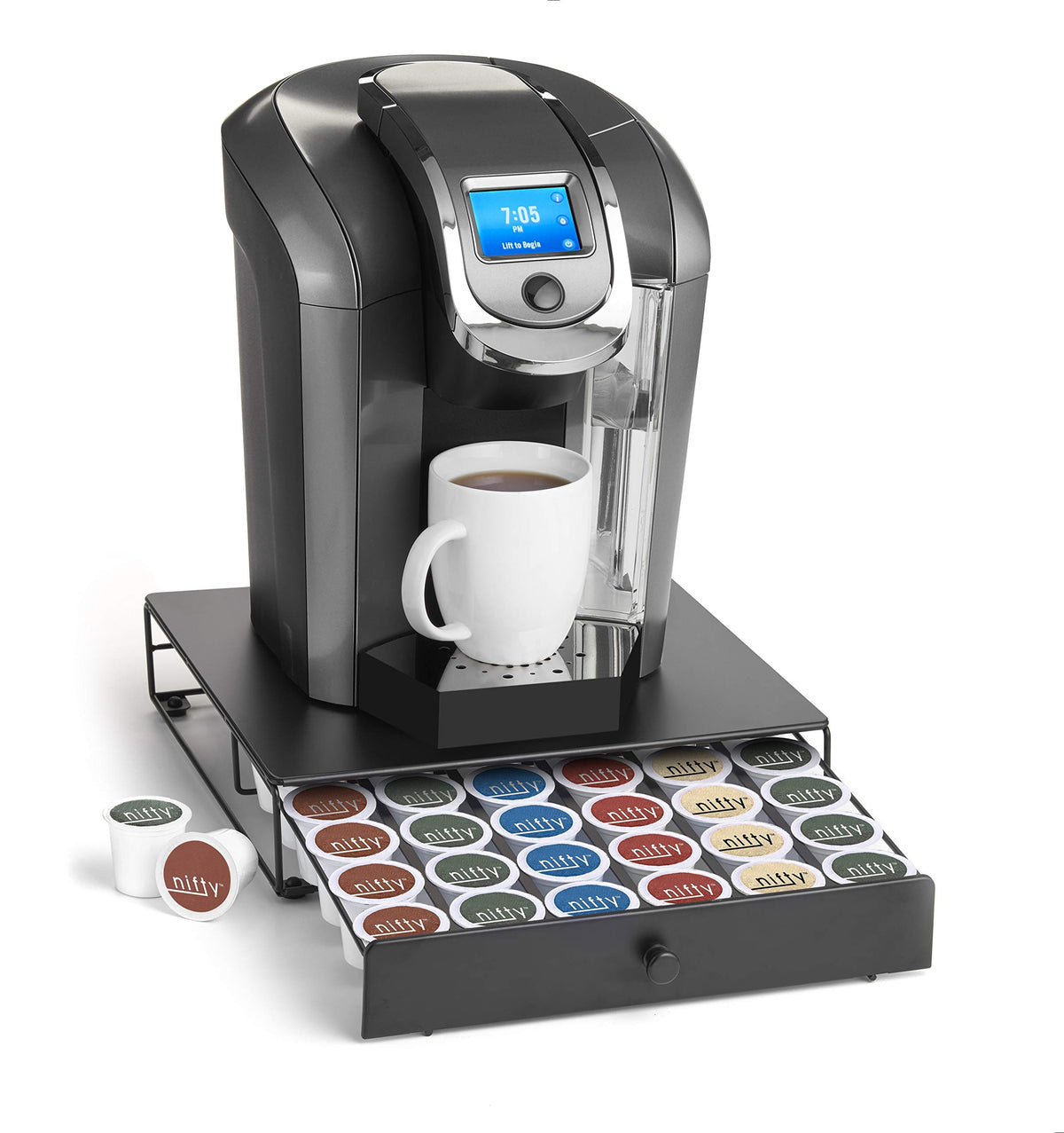 Nifty Storage Drawer K Holder, 36 King Cup Capacity, 36 Coffee Pod Capacity