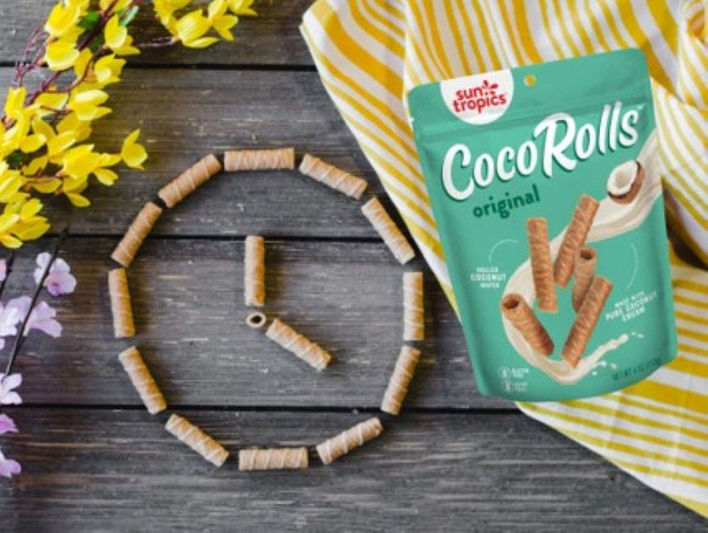 Sun Tropics CocoRolls Variety Pack- 6 count (4 oz each) | Crisp Rolled Wafer Cookies, Coconut Rolls Made With Pure Coconut Cream