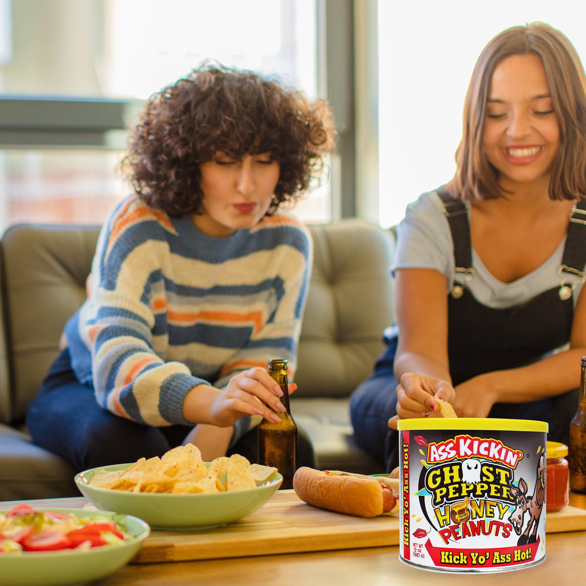 ASS KICKIN Ghost Pepper Spicy Hot Peanuts - 12oz Gourmet Snack - Model AK869