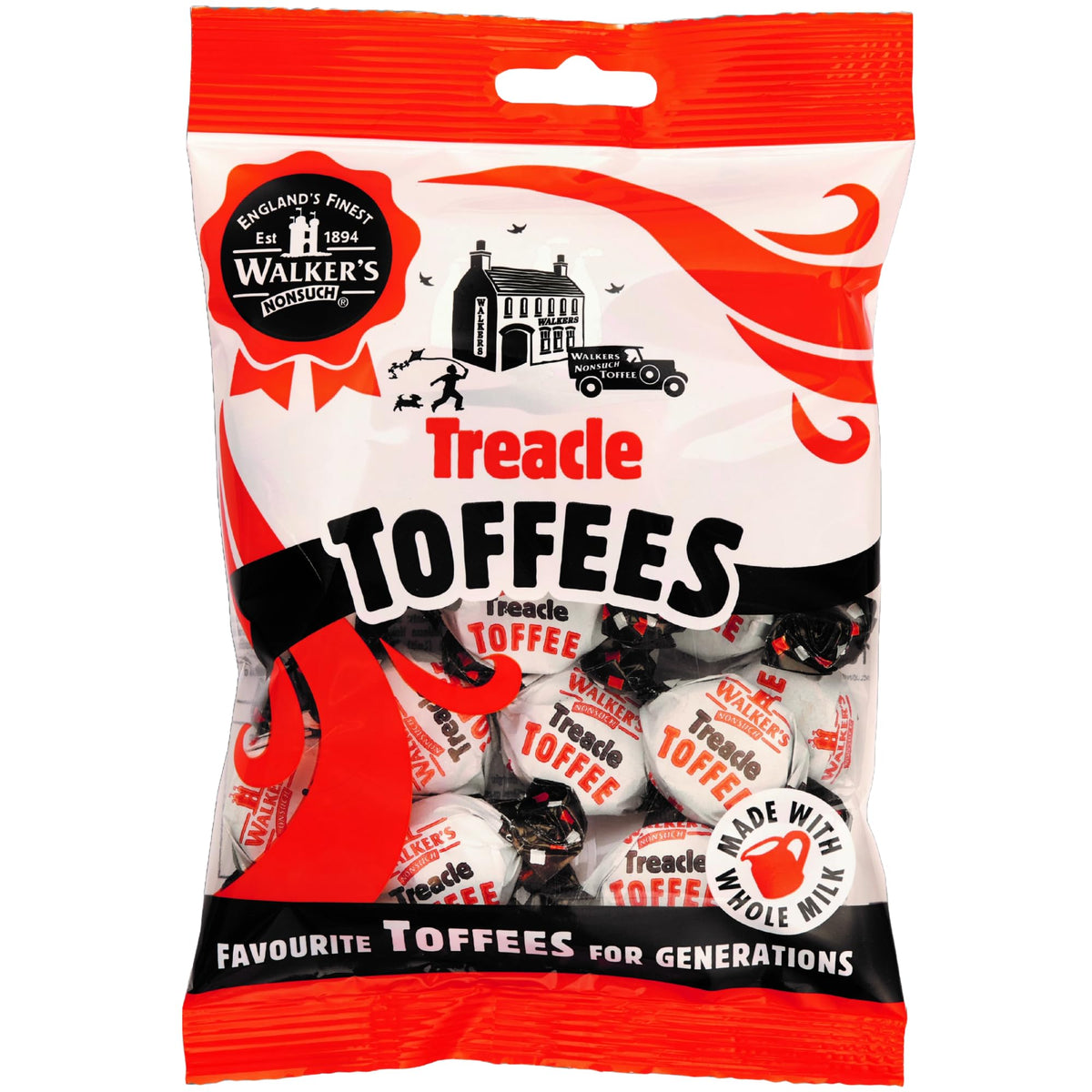 Walkers Nonsuch Treacle Toffee | with Condensed Milk & Black Treacle | Classic English Chewy Toffee | Imported from the UK | Traditional British Sweet | 5.29 Oz (150g)