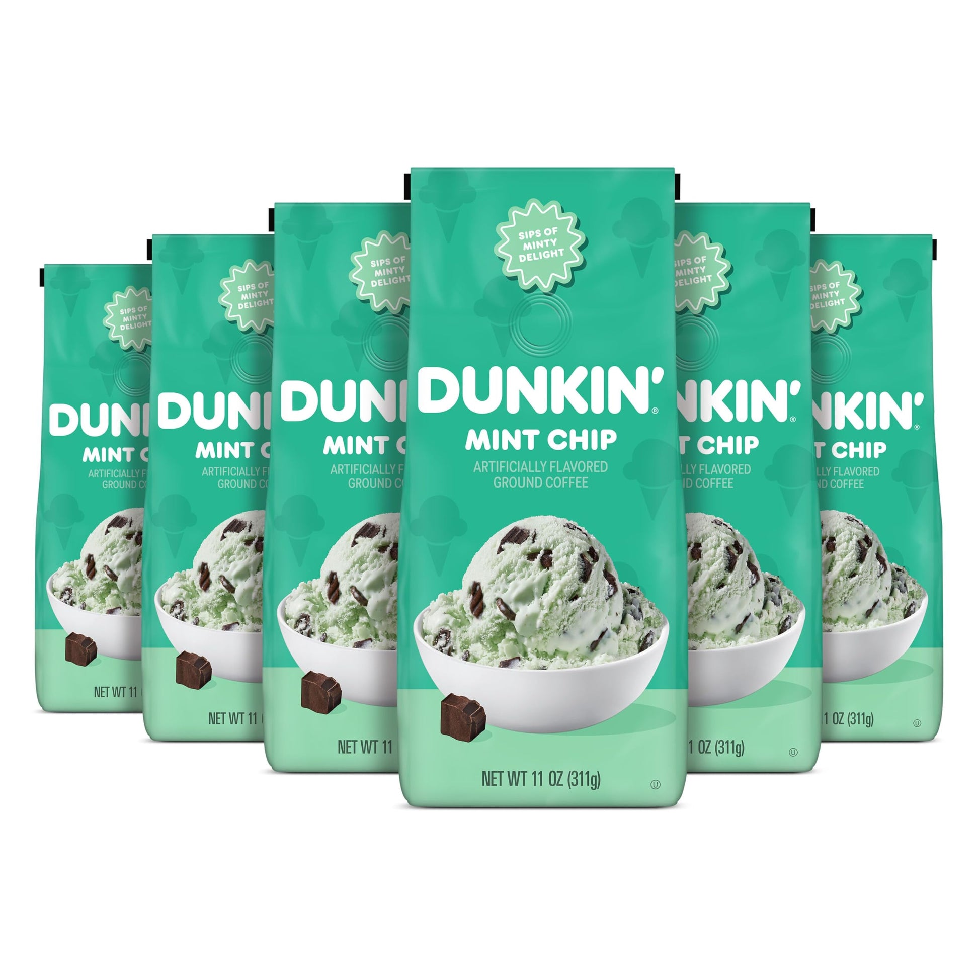 Dunkin Mint Chip 11oz Ground Coffee (Pack of 6)