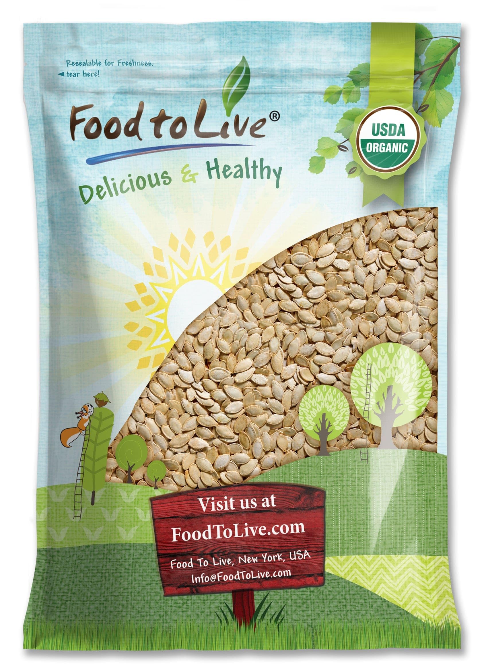 Food To Live Organic Dry Roasted Pumpkin Seeds In Shell With Himalayan Salt  10 Pounds - Nutritious Snack Made From Top-Grade Non-Gmo Seeds  Perfect For Keto And Paleo Diet. Rich Flavor. Kosher  Vegan