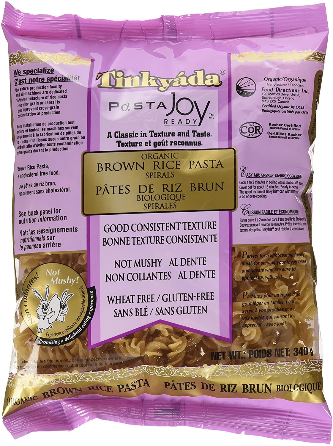 Tinkyada Gluten Free Organic Brown Rice Pasta Spirals, 12-Ounce (Pack Of 6)