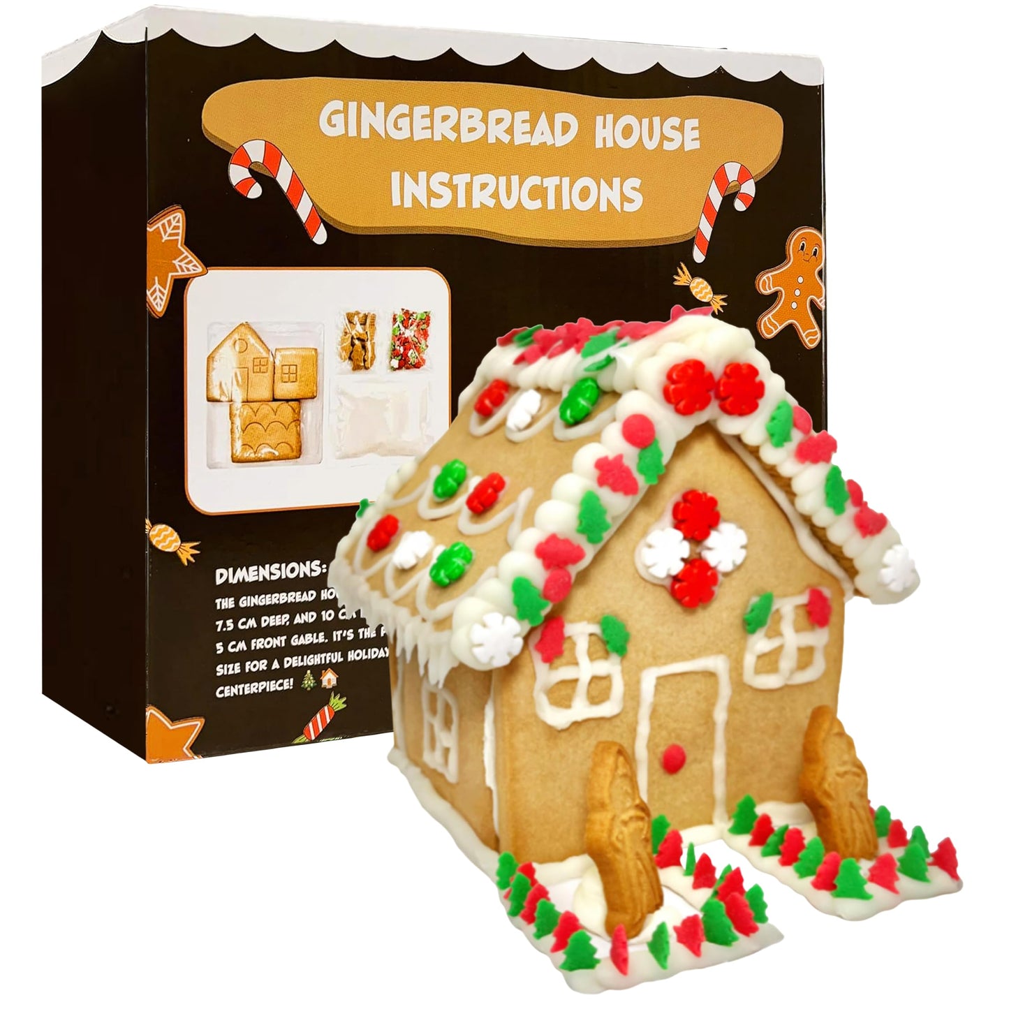 Sarahs Candy Factory Gingerbread Cookie House Kit - 12.75 Oz - Ready to Decorate - Medium Size - Model CF-B0DNG1DK84-09/10/25---2